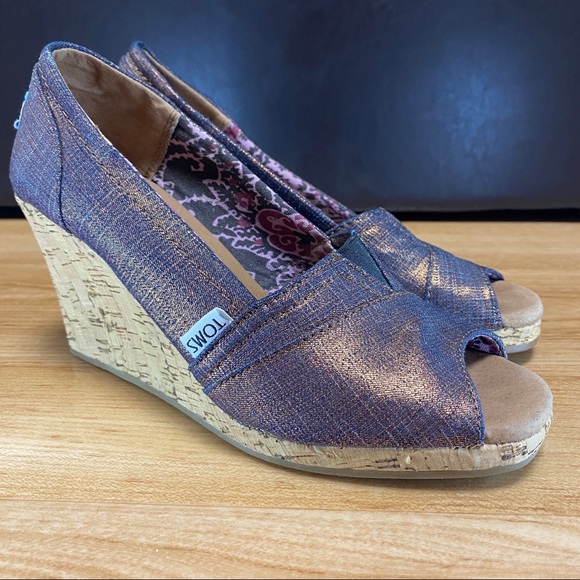 Toms Shoes - Toms wedges denim bronze